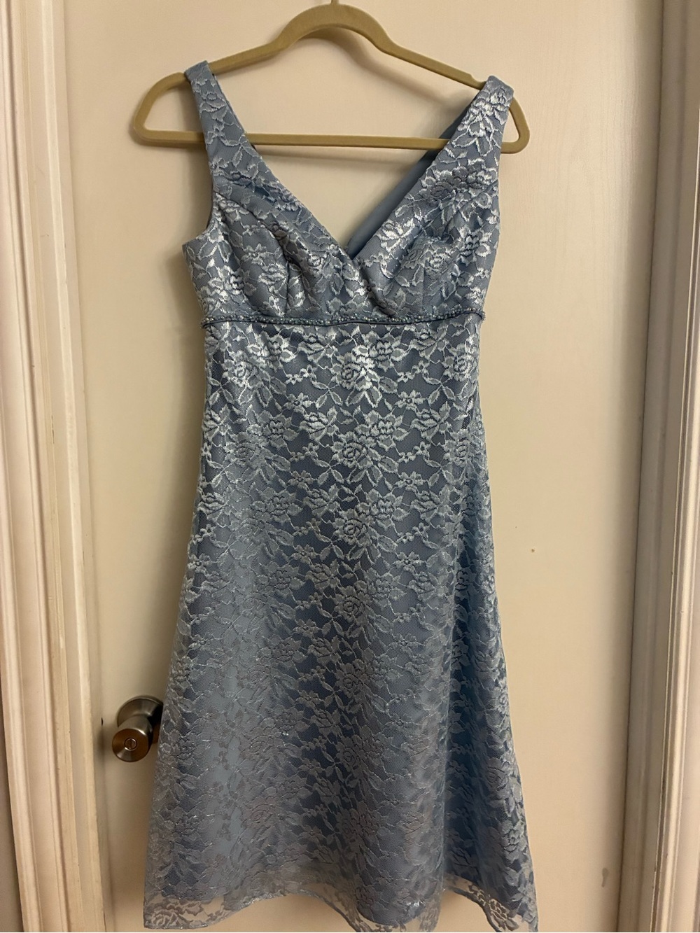 Alfred Angelo Pale Blue Lace Midi Dress
